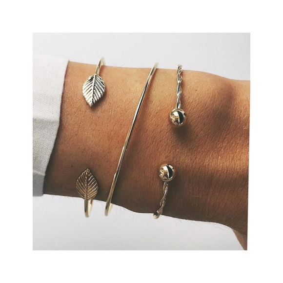 Gold Cuff Bracelet Trio - Picture 2 of 4